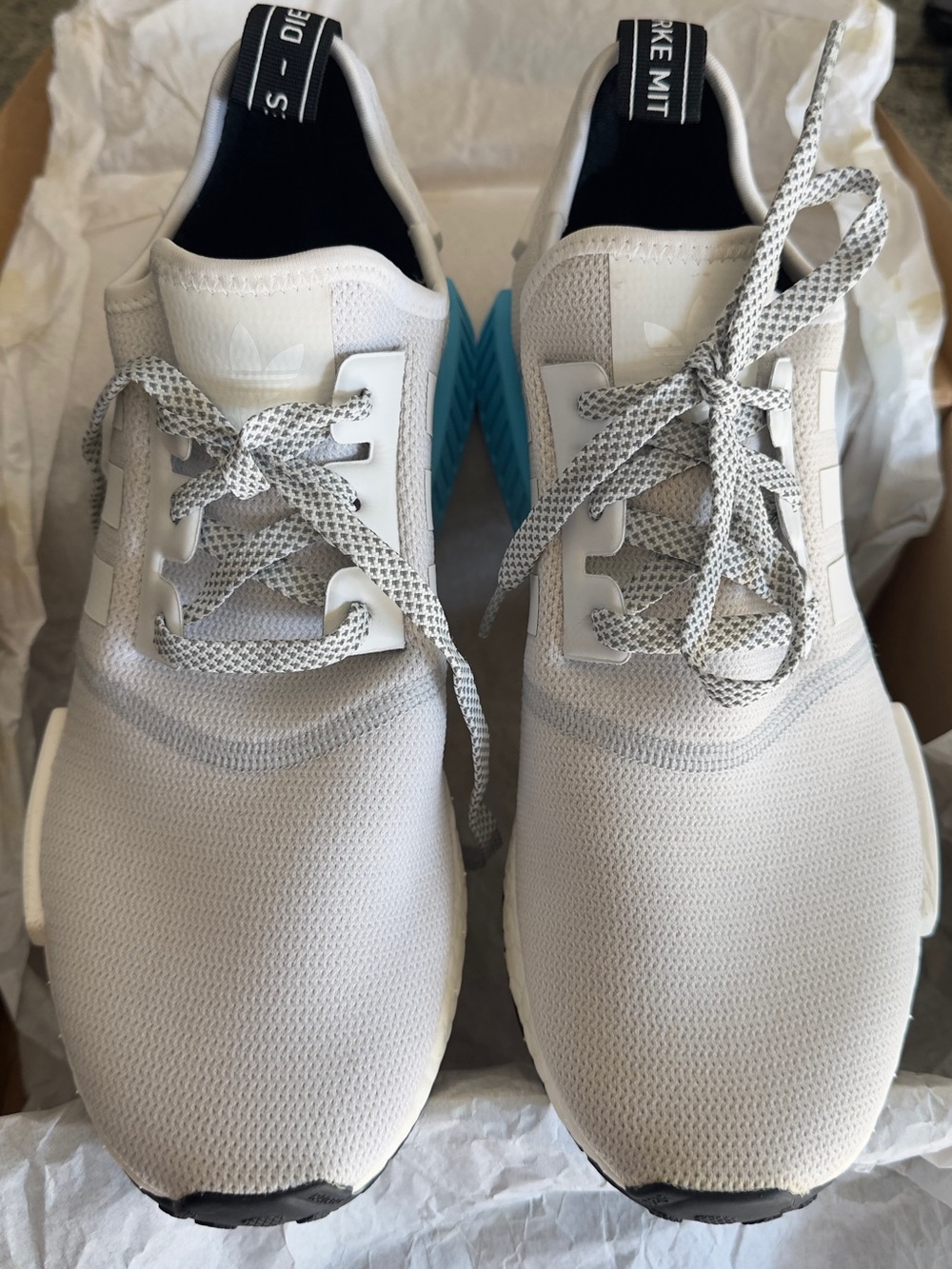 Adidas NMD R1 Boost Men’s White Blue Sneakers